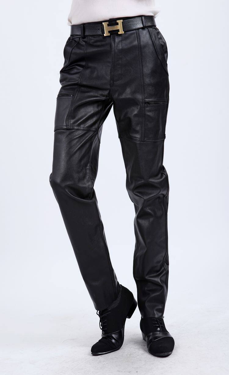 Pantalon cuir homme droit pour hiver - Ref 1485705 Image 10