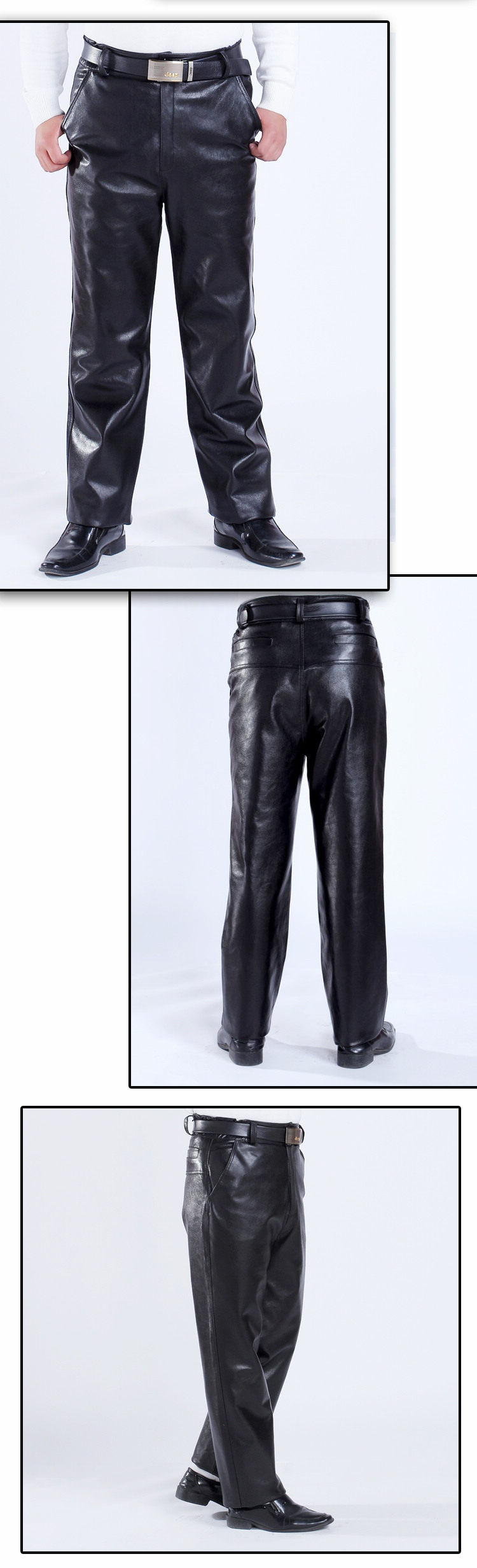 Pantalon cuir homme droit pour hiver - Ref 1492701 Image 14