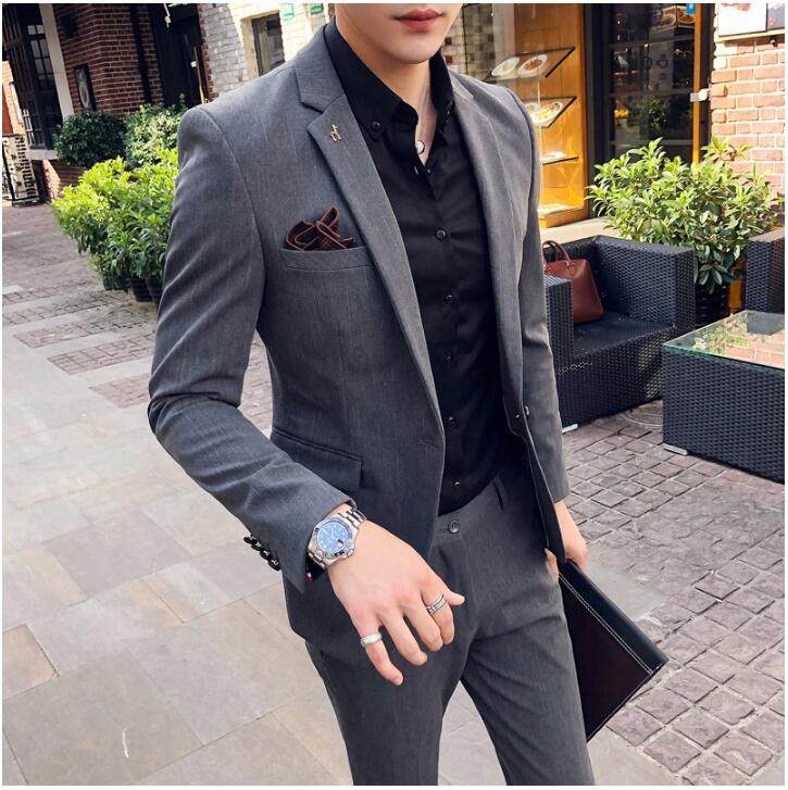 Rich bird suit suit men's Korean version of the best man groom wedding dress Business casual small suit men's jacket