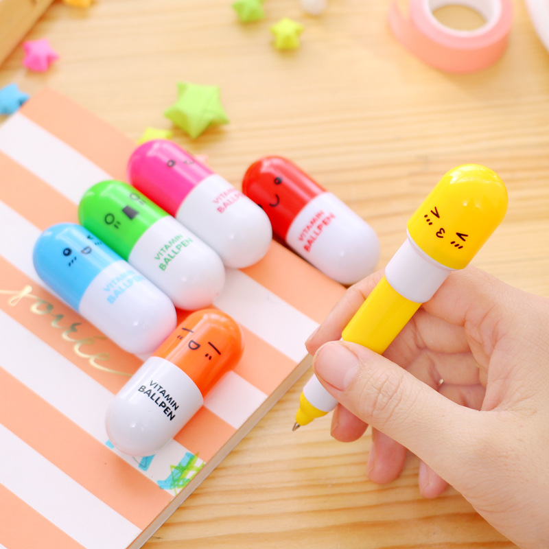 Cartoon Creative Pill Ballpoint Pen Retractable Cute Cartoon Pen Pupils' Stationery display picture 4