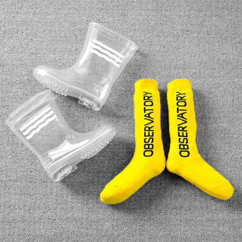 New Tidal Scout Photography Props Creative Transparent Boots Children Rain Shoes Photo Outscene Travel Pat Waterproof Transparent Rain Shoes