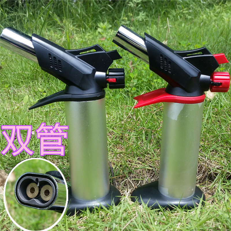 (Double Tube) Spray Gun Nozzle Fire Head Air Gun Gas Fire Welded Copper Tube BBQ Baking Outdoor