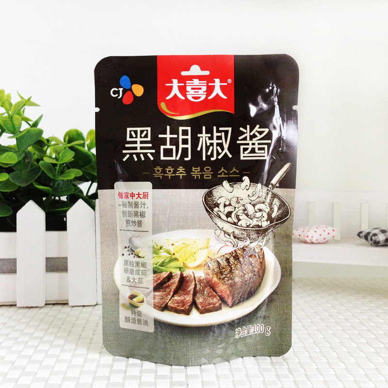 Great Joy Great Black Pepper Sauce 100g Steak Sauce Pasta Black Pepper Juice Korea Barbecue Marinated Meat Pepper Sauce Seasonings