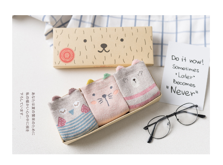 Vớ thỏ gạo 3 đôi tất dày ấm áp của phụ nữ ống vớ dày Khăn vớ vớ ngủ vớ vớ terry tất