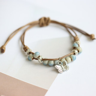 Ethnic scenic dezhen ceramic butterfly bracelet bracelet