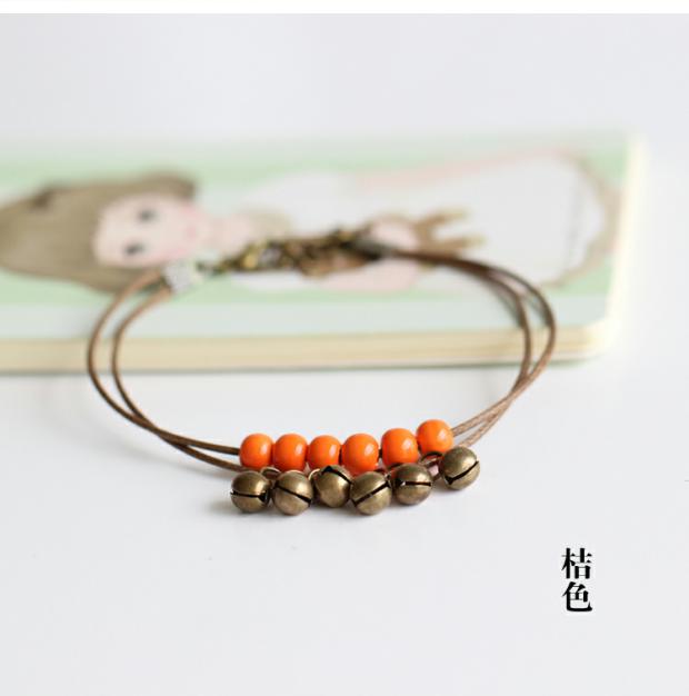 [khí chất làm đẹp] Thời trang Hàn Quốc hai lớp vòng chân gốm đơn giản vòng tay handmade đặc biệt thủ công 57 - Vòng chân lắc chân nữ titan