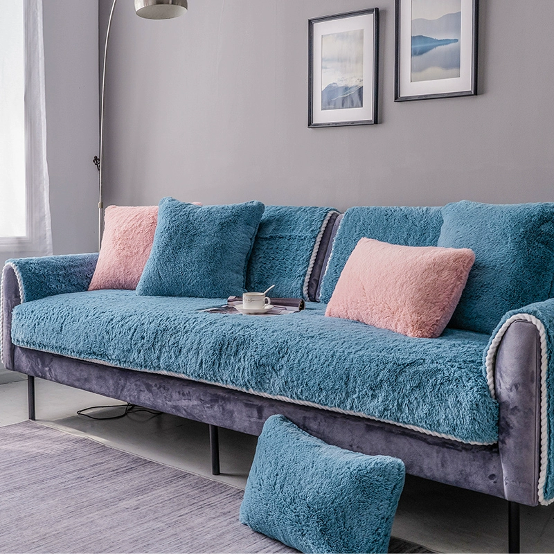 Mùa đông sang trọng đệm sofa dày chống trượt ấm áp đầy đủ đơn giản đệm sofa phổ quát tay áo che khăn tùy chỉnh - Ghế đệm / đệm Sofa