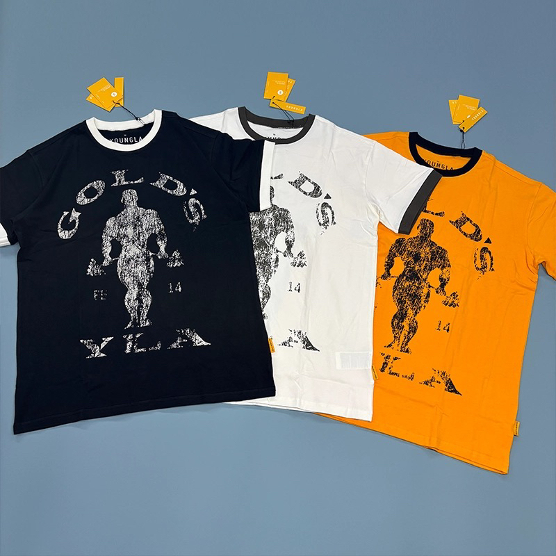 Special Offer in Stock: Jin Jim Co-Branded Youngla Short-Sleeve Unisex American-Style Sports Fitness Casual Elastic Cotton T-Shirt