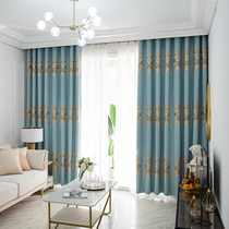 New cashmere Chenille cotton linen high blackout curtains Finished custom soundproof floor-to-ceiling living room bedroom European luxury