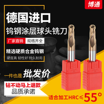 Imported integral cemented carbide 55 degree ball head tungsten steel milling cutter extended CNC tool ball head R knife 2 blade 4 blade