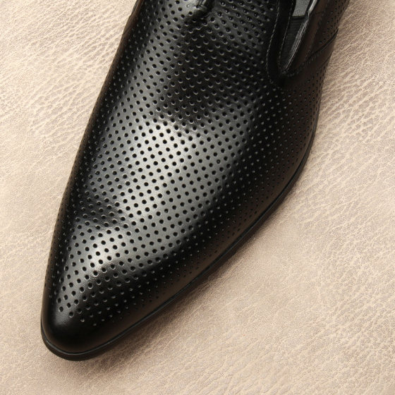 2025男鞋新款商务正装男士皮鞋打孔透气凉鞋真皮休闲镂空皮鞋
