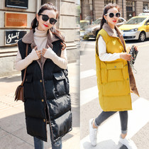 Pregnant women autumn and winter down cotton coat vest coat long thick large size loose Korean vest horse clip