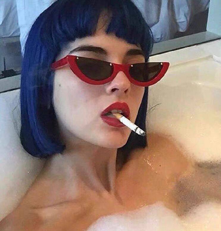 Cute Cool Semicircle Half Frame Sunglasses Sunglasses Sita Beauty and Ins Identical Eight Color Sunscreen Recessed Styling Street Cool