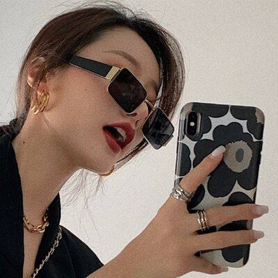 Personality Box Small Box Tide People Hip Hop Polarized Sunglasses Bundy Glasses Online Red Same-day Beat Women's Sunglasses Male