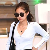 Новые солнцезащитные очки с заклепками в стиле Дженни, корейские ретро, в большой оправе, с круглым лицом, женские поляризационные солнцезащитные очки со звездами, парный стиль