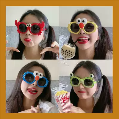 Douyin girl glasses sunglasses anti-UV cute cartoon polarized parent-child silicone flip sunglasses anti-fall