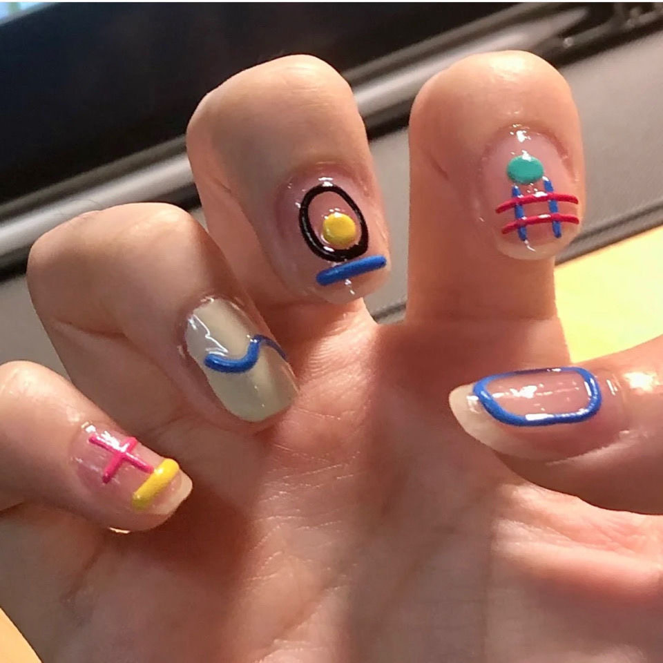 Cute line nail sticker tomoni relief stereo 5D Japanese backglue fingernails with new fingernail decoration