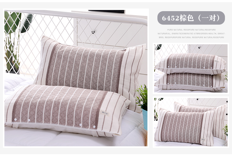 Khăn bông gối bông tảo Viễn cặp đôi dành cho người lớn gối bông khăn đôi cộng với khóa nửa gói có thể được cố định trượt vỏ gối vuông