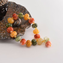 Womens bracelet Pumpkin beads Gold silk jade single circle ethnic style Womens