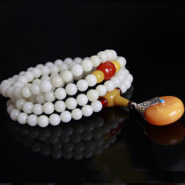 White jade Bodhi root 108 Buddha beads necklace bracelet Sweater chain Mens and womens hand string accessories Bodhi boy couple