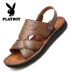 Playboy sandal nam 2018 hè mới bằng da nam giày đi biển đế dày đế chống trượt và dép nam giày bitis nam Sandal