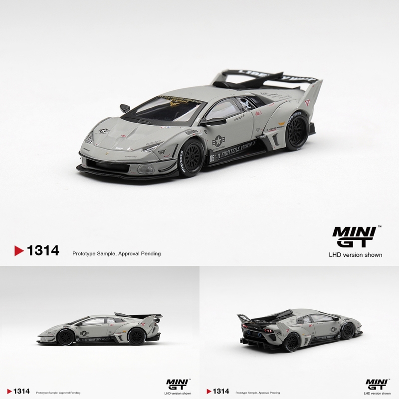 Minigt 1:64 Lamborghini Murcielago Wide-Body Modification Battle Gray Alloy Car Model 1314
