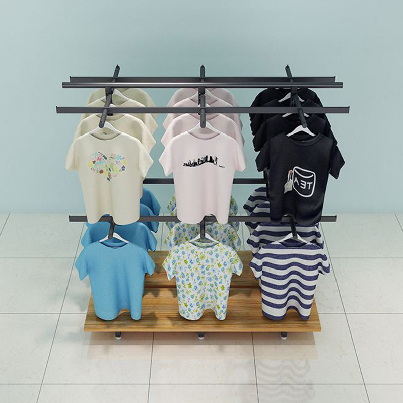 Middle Island Shelf Show Rack Clothing Store Display Cabinet Children's Clothes Store Middle Island Desk Mother & Baby Hanging Clothes Shelf Children Store Shelves 