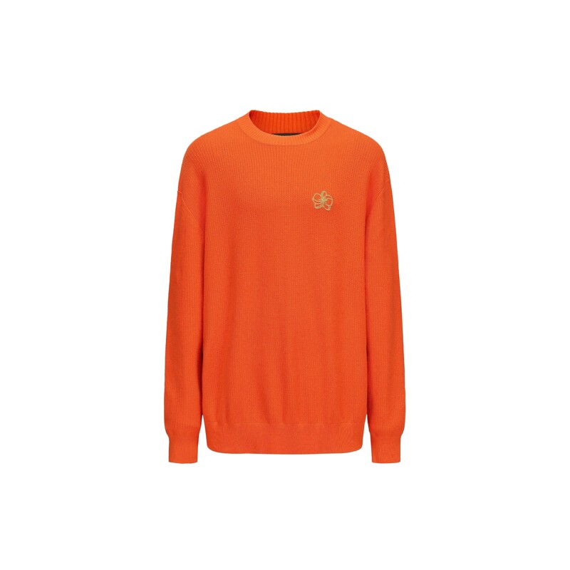 Galliano Landor Sunset Orange Tencel Wool Cashmere Solid Color Sweater Galliano Landor Sunset Orange Tencel Wool Cashmere Solid Color Sweater