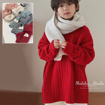 (TITIKIDS)MIDOKA Childrens Clothing 2023 Winter New Childrens Cashmere Scarf Thickened Warm Scarf
