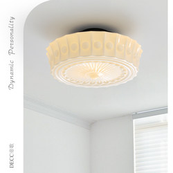 French-Style Vintage Glass Ceiling Light, Cream-Colored, for Bedroom, Entryway, Hallway, Balcony, Old Shanghai-Style House, Mid-Century Lighting Fixtures