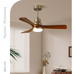 Vintage-Style Silent High-Power Fan Light, Bauhaus Retro-Style Home Ceiling Fan with Integrated Light for Living Room, Bedroom, and Dining Room