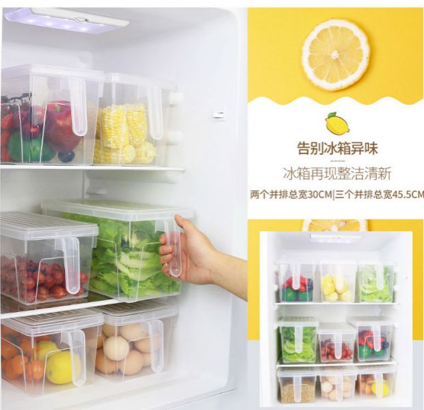 Hộp đựng thực phẩm tủ lạnh công suất lớn lưu trữ trái cây lò vi sóng hình chữ nhật hộp cơm trưa nhà bếp hàng khô thùng kín - Hộp cơm điện sưởi ấm hộp ủ cơm điện