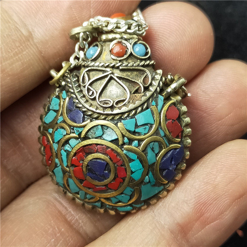 Imitation ancient Jingtai blue hanging basket snuff pot 165719 pint of good bag paste old connoisseurty collection-Taobao