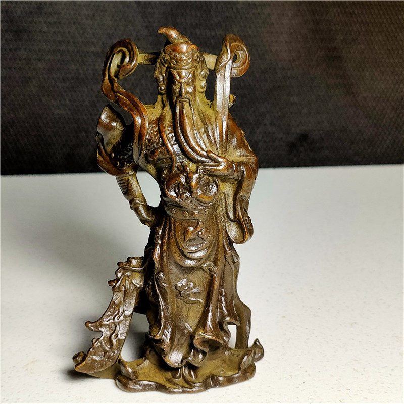 Antique handicrafts bronze ware fine retro swing piece Kuan Kung Bauer Pulp Road Connoisseurus collection Jiapong-Taobao