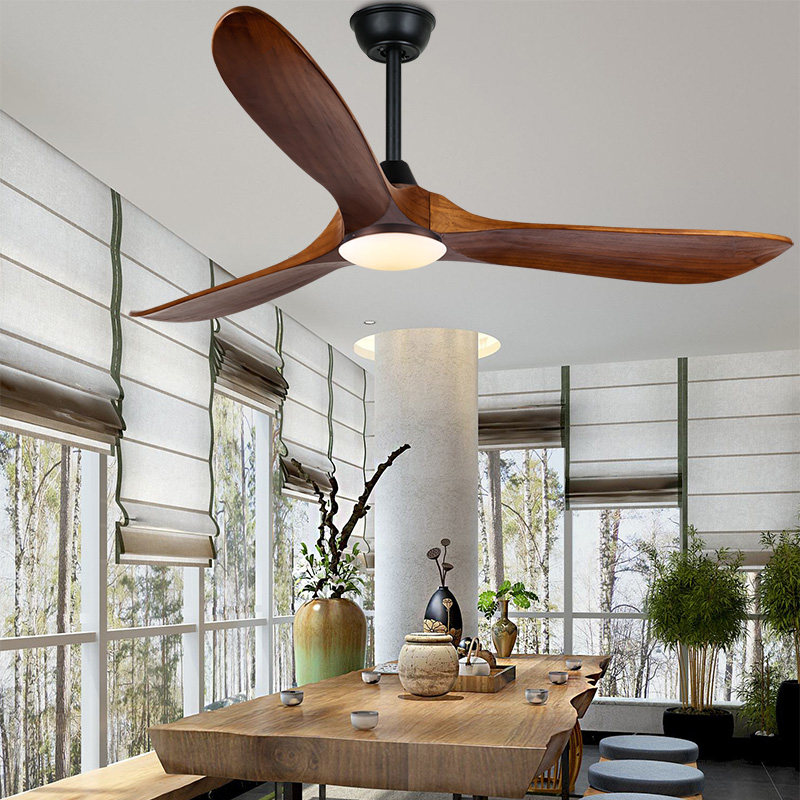 2023 new solid wood fan light ceiling fan lamp living room fan chandelier for home restaurant large wind ceiling fan with light-Taobao