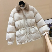 Áo len cổ lọ thắt lưng cotton dày nữ 2018 mới mùa đông đơn hàng khóa cotton áo khoác cotton