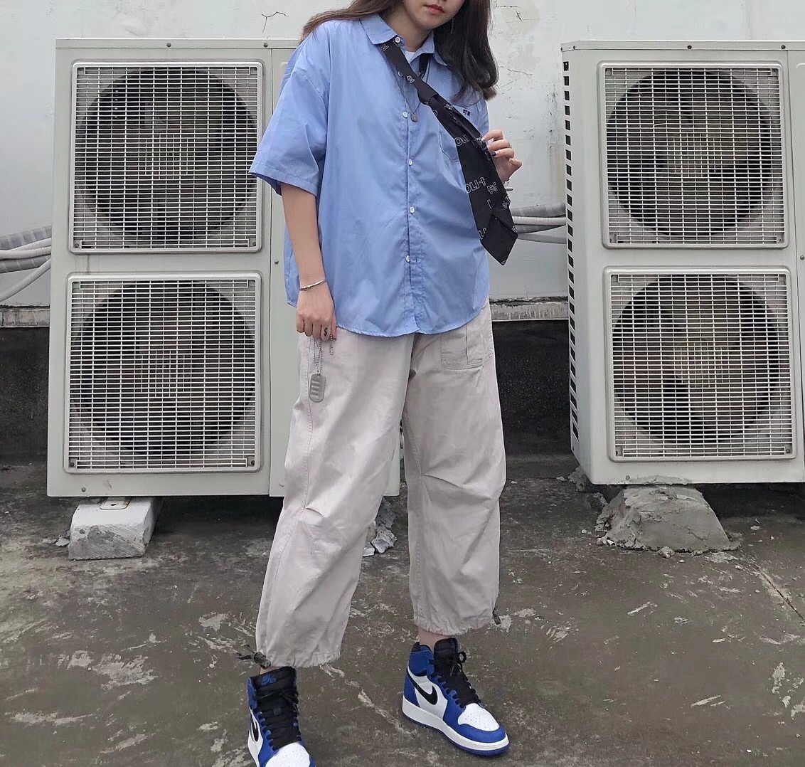 Chính thức MỚI * BẮT ĐẦU công cụ ba chiều Vẽ dây rút hip-hop nam và nữ rộng chân thương hiệu quần ống rộng quốc gia quần jogger kaki