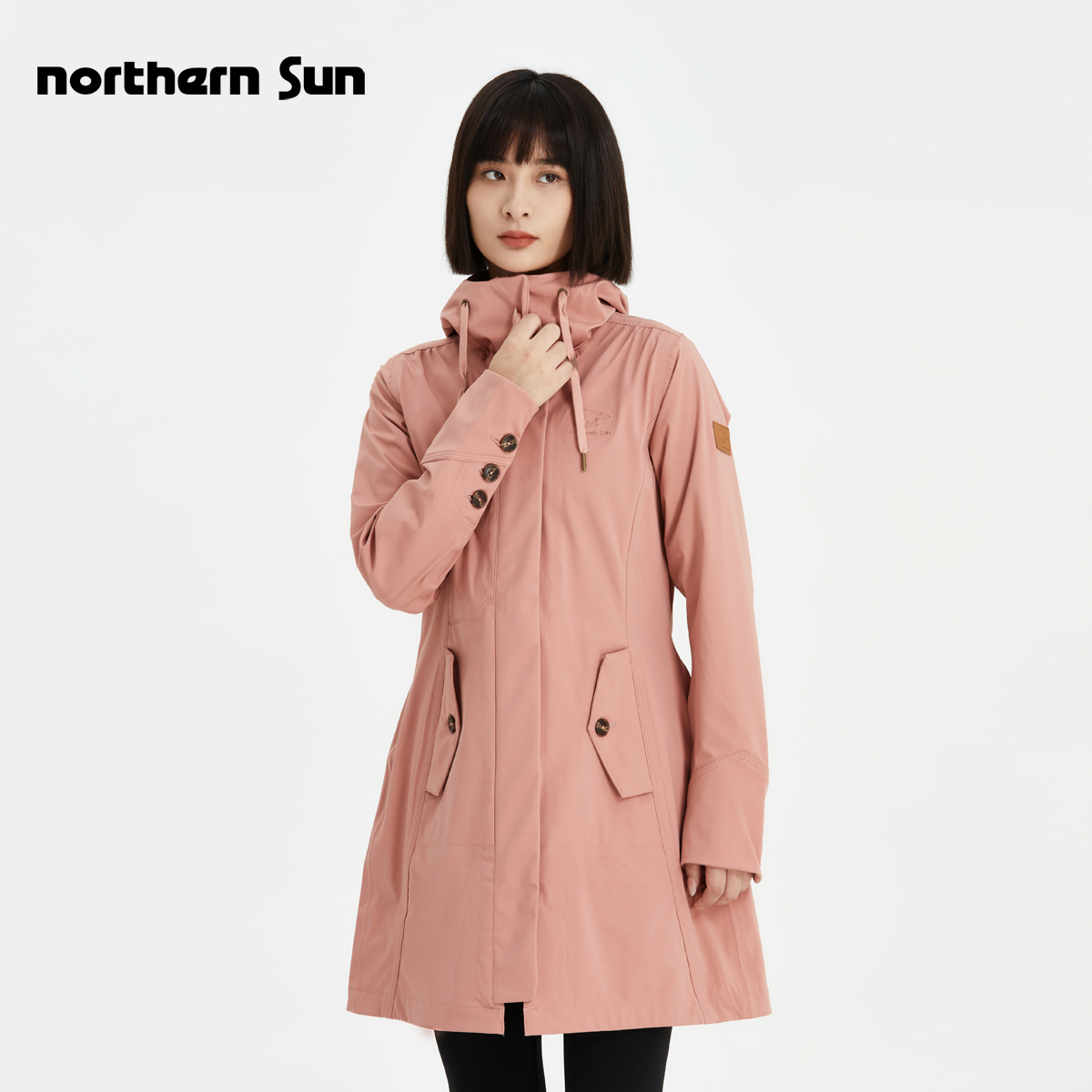 Noth Mountain Outdoor Female Spring and Autumn Thin Wind Clothes Triple fabric Clothing Windproof Waterproof and Soft Wearable 7484-Taobao