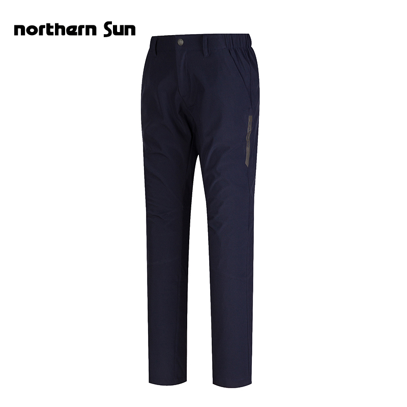 North Mountain Outdoor Autumn and Winter Elastic Thin Men's Soft Shell Reflective Strip Trousers Waterproof Warm Charge Pants Mountaineering 7721