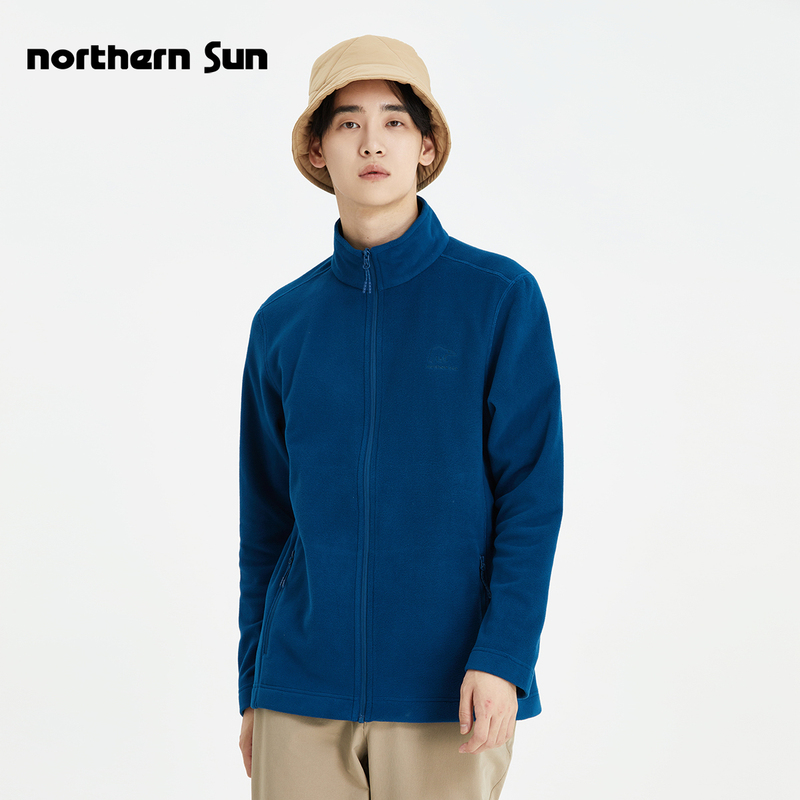 North Mountain Outdoor Men's Autumn and Winter Fleece Cardigan Anti-Static Polar Fleece Sports Jacket Jacket Liner 2595