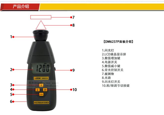 Digital Flash SPeedometer DM6238P 60-40000 to Per Minute Tachometer Flash Meter with Backlight