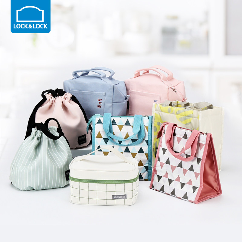 Le buckle aluminum foil insulation bag thick bento bag lunch box bag tote bag large capacity office workers with rice bag