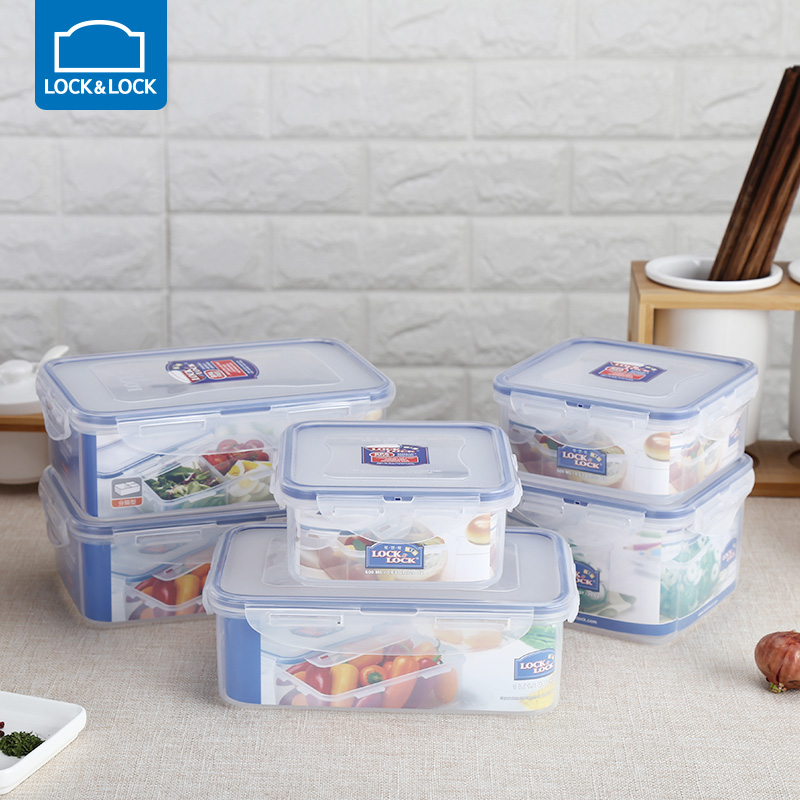 Music Buckle Music Buckle Plastic Preservation Box 6 Pieces Suit Sealed Food Intake Box Rectangular HPL855S002