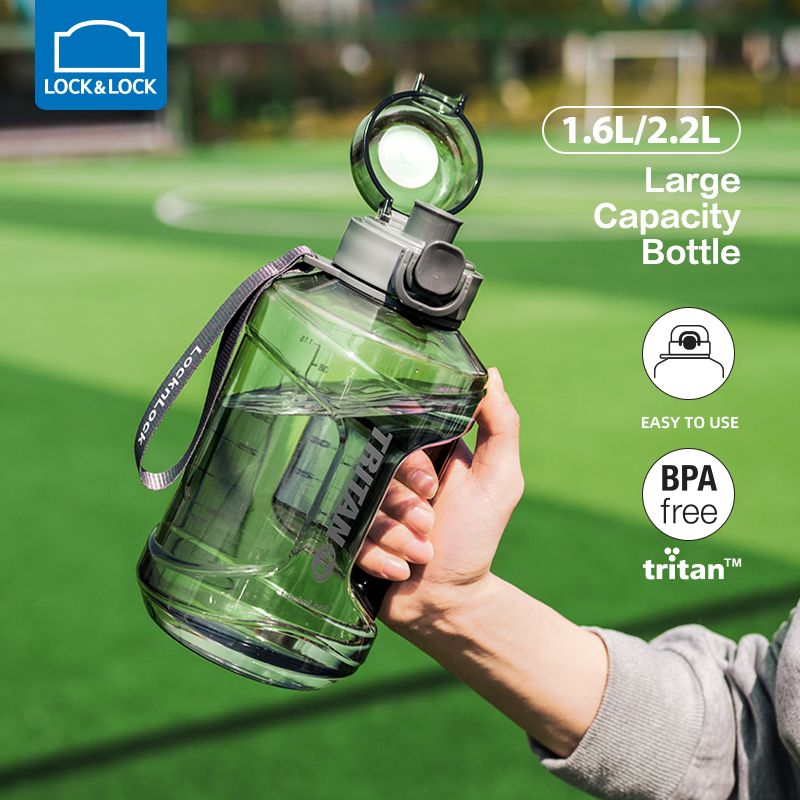 Lock &amp; Lock 小型貯水タンク ウォーターカップ メンズ 大容量 ストロー プラスチック トライタン スポーツ フィットネス ケトル レディース トンバレル