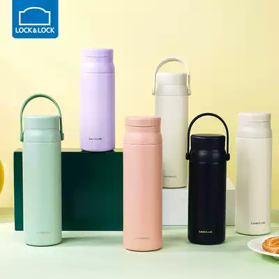 Lock lock lock new vision thermos cup female portable 316 stainless steel water cup Male simple girl heart ins style student