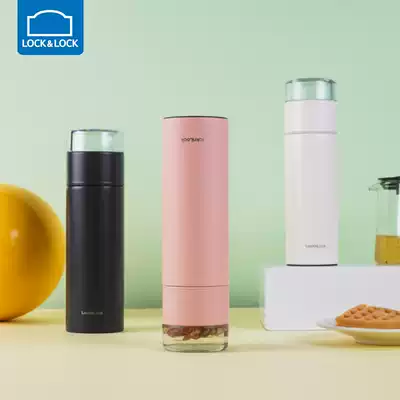 Lock lock lock thermos cup Women's tea water separation cup Portable simple tea cup Water cup Male stainless steel tea cup Student