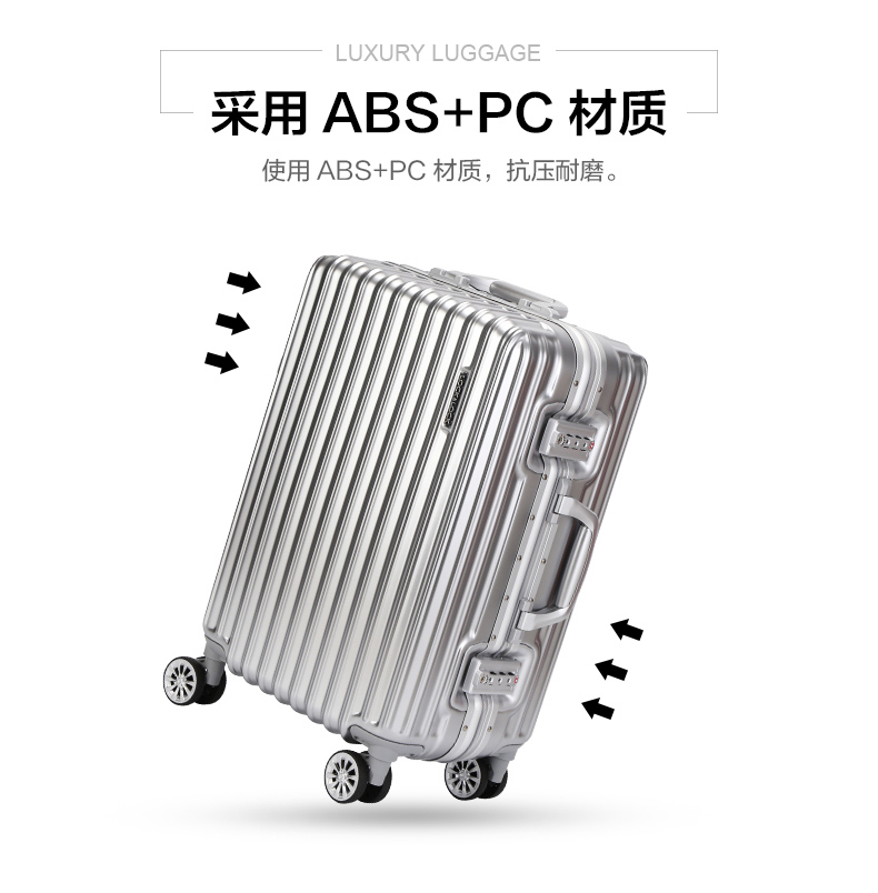 Khóa và khóa Khung nhôm xe đẩy hành lý vạn năng bánh xe ký gửi vali 20 inch kết hợp LTZ925 - Va li vali kéo du lịch