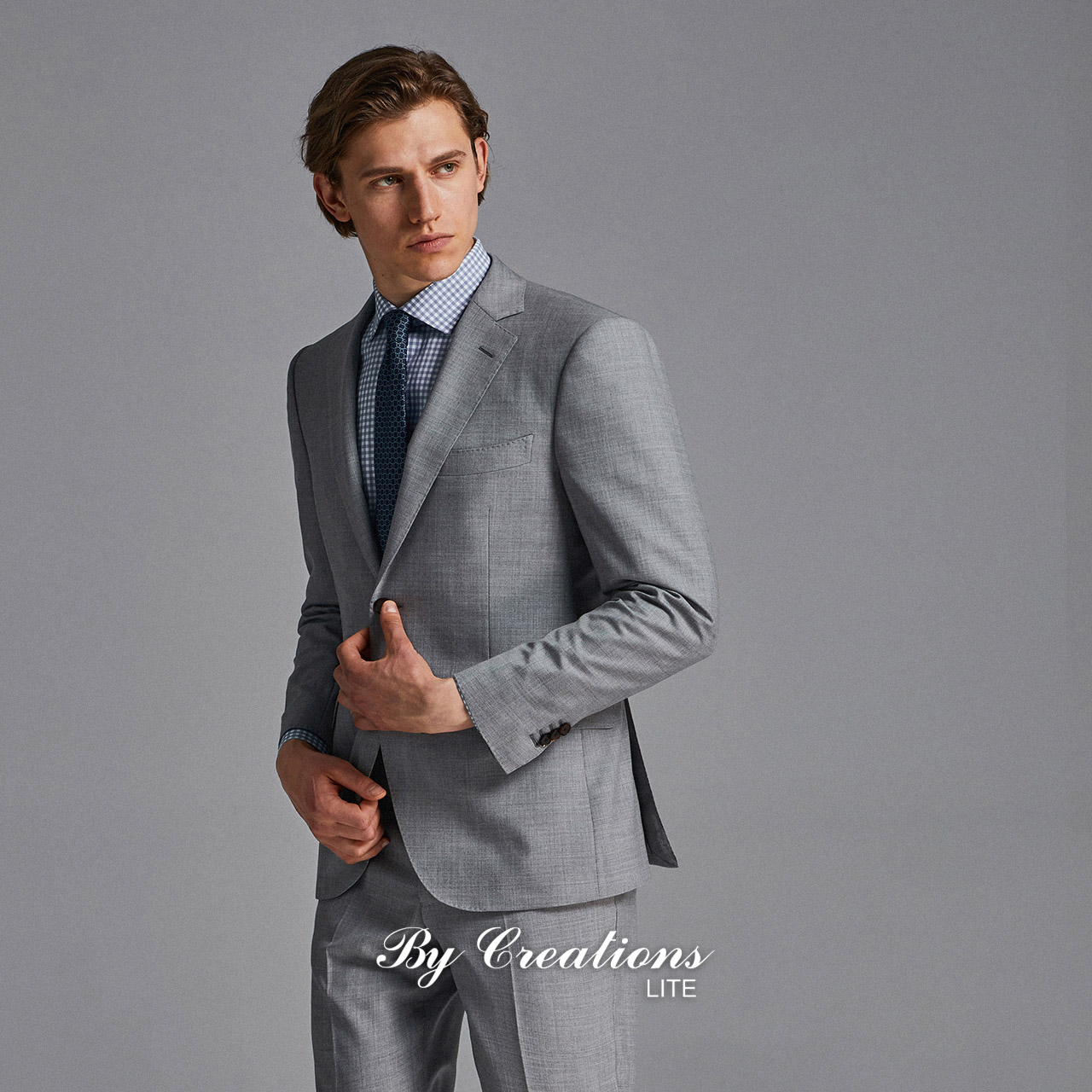 ByCreations Cypress len Suit nam kinh doanh Grey Wedding Groom Suit Career