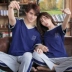 Cặp đôi đồ ngủ nam cực cotton cotton tay ngắn nam nữ sinh viên Hàn Quốc mùa xuân và mùa thu hè phục vụ nhà Cặp đôi