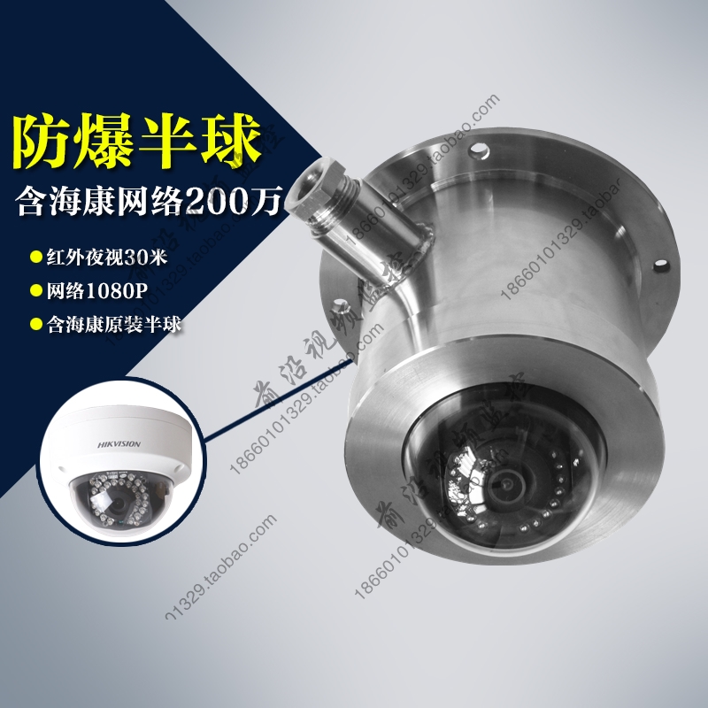 Explosion-proof camera monitoring hemispherical infrared night vision network Hikvision HD 2 million stainless steel camera